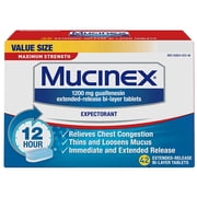 Mucinex Maximum Strength 12Hr Chest Congestion Expectorant Tablets, 42 Ct