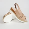 thumbnail image 5 of Modisza Low Wedge Sandals for Women Slingback Comfortable Walking Slip on Summer Shoes with Arch Support Outdoor Casual Sandal size 6 Beige, 5 of 7