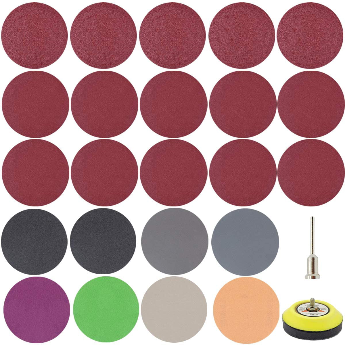 242 Pieces 3 Inch Sanding Discs IONDA Wet Dry Sanding Sheet Backer Plate 1/8 Shank and Soft Foam Buffering Pad 60 to 10000 Grits Grinding Abrasive Sandpaper for Wood Metal Mirror Jewelry Car 