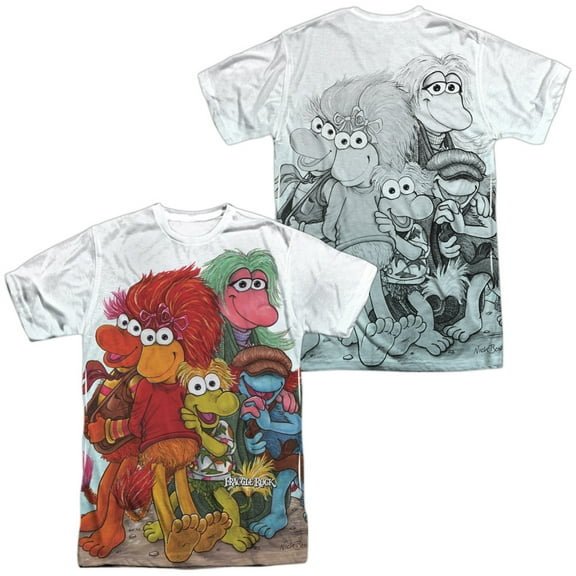 Fraggle Rock Group Shot Unisex Adult Sublimated Costume T Shirt (Front/Back), X-Large Multicolor