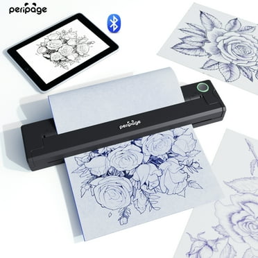 PeriPage P90 Wireless Tattoo Transfer Printer, Portable & Efficient, with Stencil Paper, Compatible with Phones, Tablets & PCs