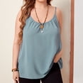 thumbnail image 3 of Scyoekwg Women's Spaghetti Strap Tank Top Solid Color Summer Loose Basic Sling Sleeveless Tank Tops Camisole Crewneck Casual Blouses (Gray,XXXL), 3 of 8