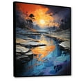 thumbnail image 2 of Designart "Green Orange Bold Abstract Flow composition II" Abstract Collages Floater Framed Wall Art Print, 2 of 7