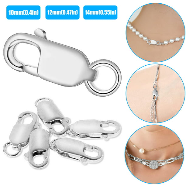 5pcs 925 Sterling Silver Lobster Claw Clasp, EEEkit 10mm 12mm 14mm Bracelet  Necklace Clasps, Trigger Lobster Clasp Connectors, Jewelry Finding Kit for  DIY Bracelet Necklace Jewelry Making Supplies - Walmart.com