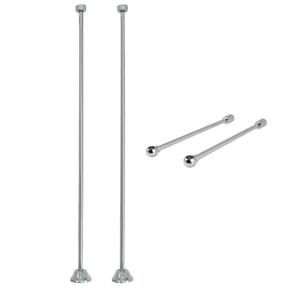 Kingston Brass CCK481 Vintage Straight Supply Line with Wall Bracket Combo, Polished Chrome