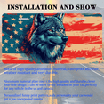 thumbnail image 3 of 1 Pcs 2D Flat License Plate Covers & Frames, Wolf Against American Flag For Decorative Front, Waterproof For Decoration Aluminum License Plate Covers & Frames Cover For Men Women, 12" X 6", 3 of 7
