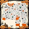 thumbnail image 2 of HAYIMI Halloween Kids Pajama For Girls Boys Cozy Party Sleepwear With Cartoon Print O-Neck Long Sleeve T-Shirts Pants Homewear, 5-6 Years, 2 of 3