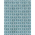 thumbnail image 1 of Unique Loom Matrix Trellis Lattice Area Rug 9' x 12' Rectangle Blue/Ivory, 1 of 1