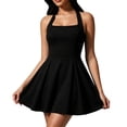 thumbnail image 3 of Iyufng Summer Mini Dresses Women's Halter Sleeveless Fitted Waist Dress, 3 of 5