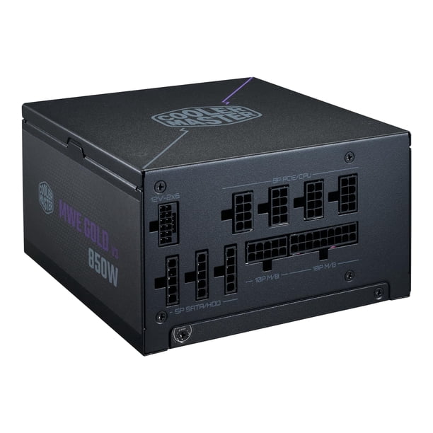 Cooler Master MWE Gold 850 V3 ATX 3.1 Fuente de alimentación modular completa 850 W 80+ Gold Efficiency 90 12 VHPWR|600 W PCIe 5.1 Condensadores japoneses Modo cero RPM Cubierta de ventilador hexagona