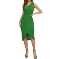 thumbnail image 4 of Baqcunre Midi Dresses For Women Women'S Sleeveless Hollowed Out Shoulder Asymmetrical Mid Length Dress Summer Dresses 2023 Corset Dress Green Dress M, 4 of 8