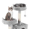 thumbnail image 6 of Alden Design 70″H Multi Level Cat Tower Tree with 2 Condos & 2 Foam-Padded Perches for Medium/Large Cats, Light Gray, 6 of 7