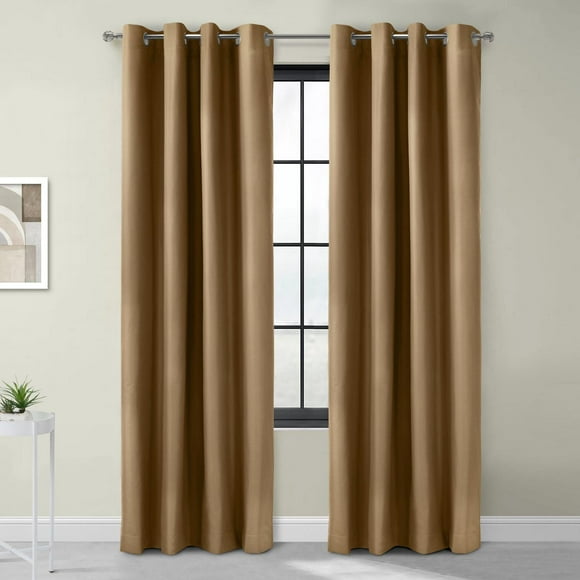 Loft Living Augustow Blackout Grommet Single Curtain Panel 52 x 108 in Sand