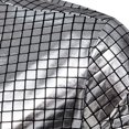 thumbnail image 4 of Men's Sequin Dress Shirt with Lapel Long Sleeve Button Down Bright Face T Shirt Silver M, 4 of 6