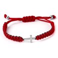 thumbnail image 3 of BLING Pulsera de protección de Hilo Rojo Negro Cruz Trenzada Hecha a Mano Acero Inoxidable Lado Fe Esperanza Bendito Envoltura Brazalete joyería religiosa, 3 of 4