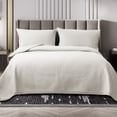 thumbnail image 2 of CJC Quilted Duvet Cover Set 3-Piece – Soft All-Season Bedspread with 2 Pillow Shams (220x240 cm / 87x94 in, Milky White), 2 of 10