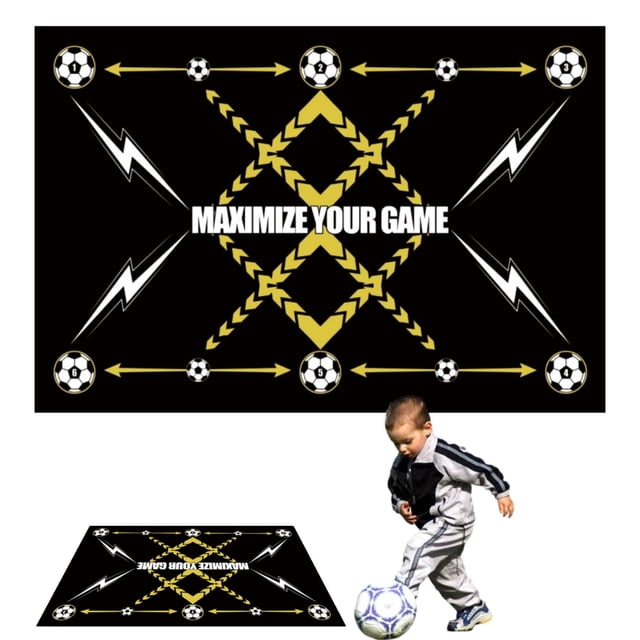 YSTIANN Diatomite Soccer Training Mat - 24x35 Inch Non-Slip Football Practice Pad, Indoor Quiet Footwork Exercise Mat for Home Use, Dirt Resistant Skills Development Mat WJ94-5171