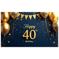 thumbnail image 5 of LUUFILx Golden Birthday Celebration, Happy 40th Birthday Backdrop Banner with Balloons and Stars for Party Supplies Decorations Photography Background Event Party, 5 of 8