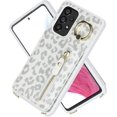 thumbnail image 4 of Samsung Galaxy A53 5G Phone Case for Women with Card Holder,Samsung A53 Case Wallet Crossbody Lanyard with Strap,Credit Card Slots Kickstand Case with Ring Holder,6.5 Inch,White Leopard, 4 of 15