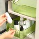 thumbnail image 5 of Caja de almacenamiento de plástico transparente con asa, verde militar, 11x8.3x3.9 pulgadas, organizador multifuncional para cocina, baño, oficina, dormitorio, montaje en pared, diseño que ahorra, 5 of 5