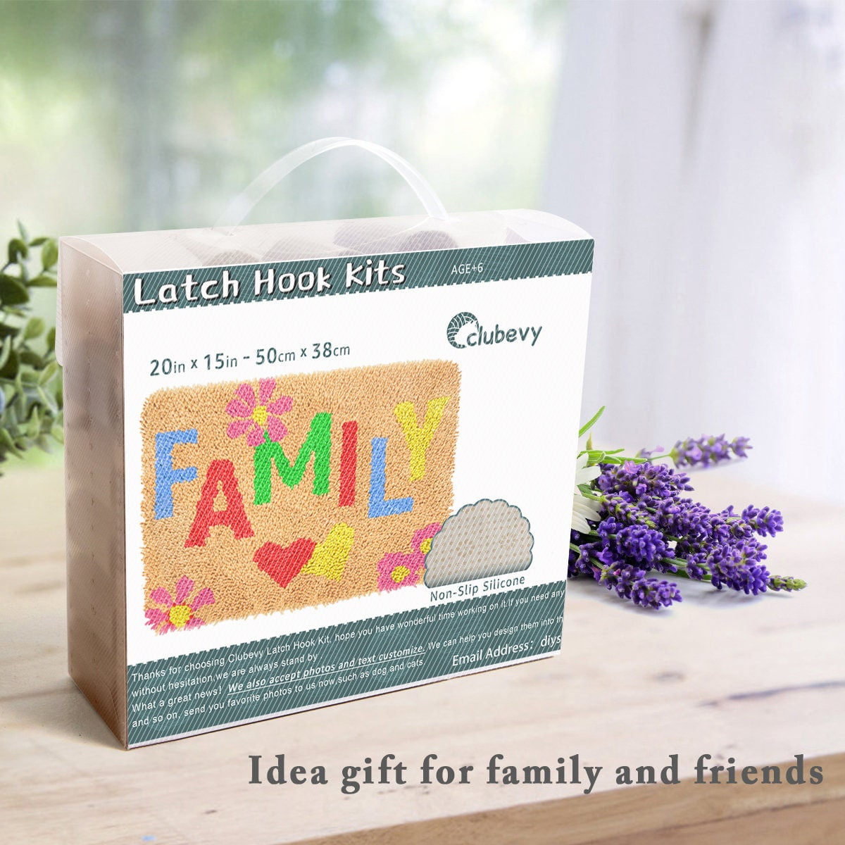 Latch Hook Rug Kits Embroidery DIY Family Pattern Crochet Needlework Crafts for Adults and Kids Beginners 20"x 15"
