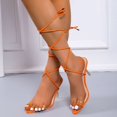 thumbnail image 3 of zuwimk Womens Sandals,Women's Elastica Ankle Strap Open Toe Platform Wedge Sandals Orange, 3 of 5