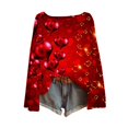 thumbnail image 4 of VISALY Valentines Womens Sweaters Love Print Heart Sweater Plain Sweaters Tunic Sweater Fitted Sweaters Warm Sweaters Fitted Pullover Sweater Dressy Tops Base Sweater Dressy Casual Sweaters Red Xl, 4 of 4