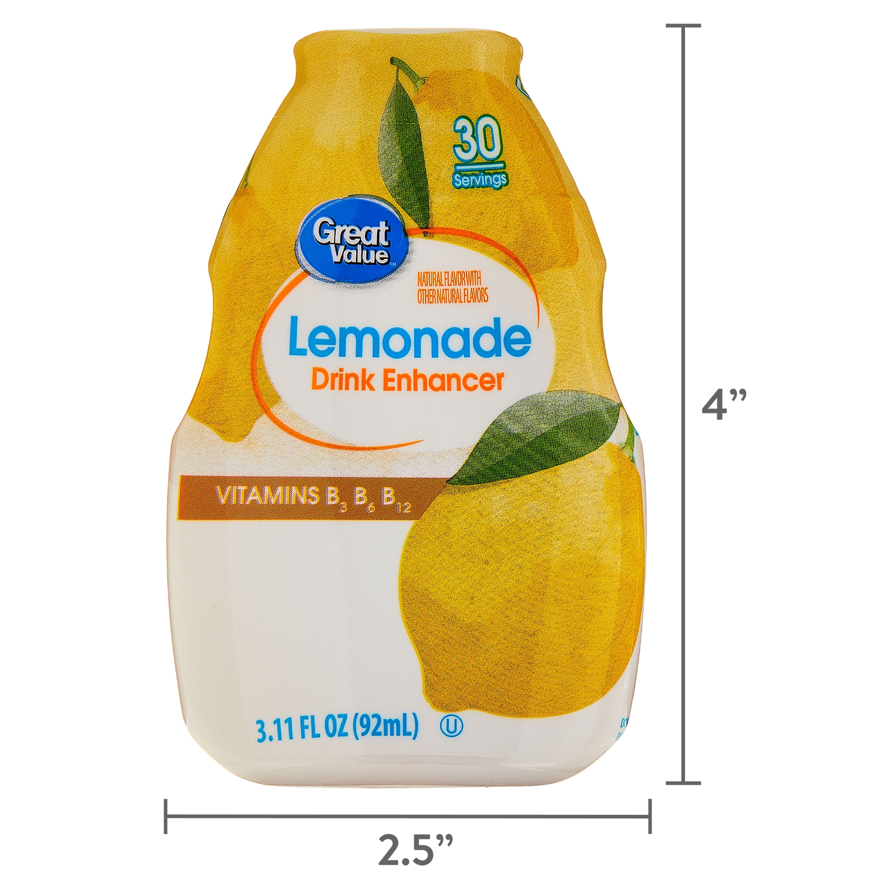 Great Value Liquid Drink Enhancer Lemonade, 3.11 fl oz