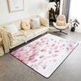 thumbnail image 1 of Erosebridal Pink Flower Rugs For Bedroom 5x7,Botanical Theme Living Room Decor,Floral Decor,Non Slip, 1 of 5