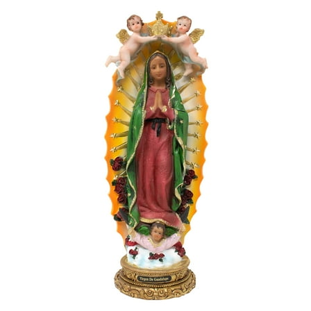 MrcjSales – Our Lady of Guadalupe w/ Baby Angels Statue | 12 inches, Resin Craftsmanship |Perfect for Home, Church & Gifts