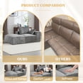 thumbnail image 6 of Sectional Double Lounge Chaise with Chenille Sofa Bed, Fluffy Modern Sleeper Loveseat Chair for Indoor Living Room Bedroom Reading, No Assembly Required (Gray), 6 of 9