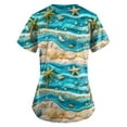 thumbnail image 2 of Womens Scrub Top Summer Working Casual Womans Cropped Short Sleeve with Pockets, 2 of 3