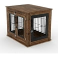 thumbnail image 3 of Historyli Farmhouse Dog Crate-31 Inch with Double Doors,Heavy Duty Wooden Dog Kennel End Table-for Small/Medium Dogs,Indoor Dog House Cage Anti-Chew Pet Furniture, 3 of 8