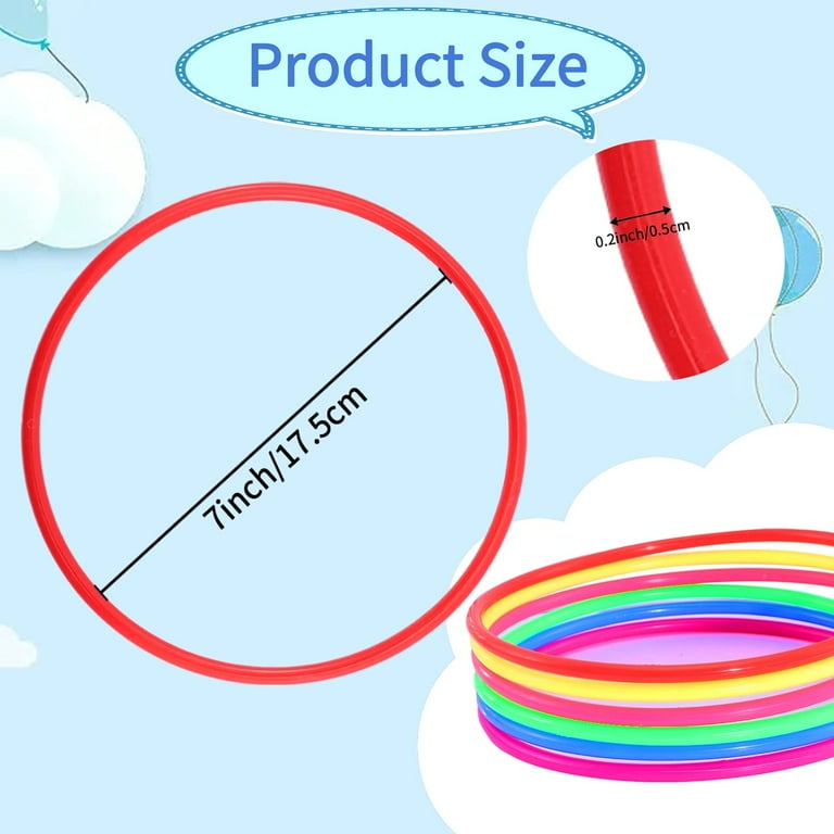 24 PCS Plastic Toss Rings,Ring Toss Game For Kids,Outdoor Toss Rings For Speed And Agility Practice Training Games,Multicolor Training Rings Carnival Rings Garden Backyard Outdoor Games