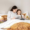 thumbnail image 4 of Erosebridal Highland Cow Print Full Size Comforter Sets, Lavender Daisy Blossoms Bedding Sets, 4 of 6
