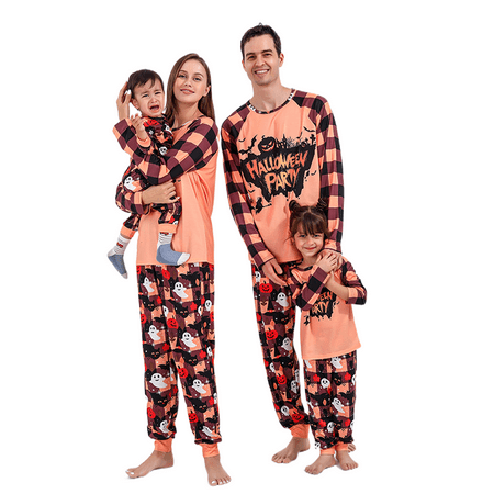 

Family Halloween Pyjamas Set Matching Sleepwear PJs Set for Adults Womens Kids Pumpkin Bat Ghost Loungwear