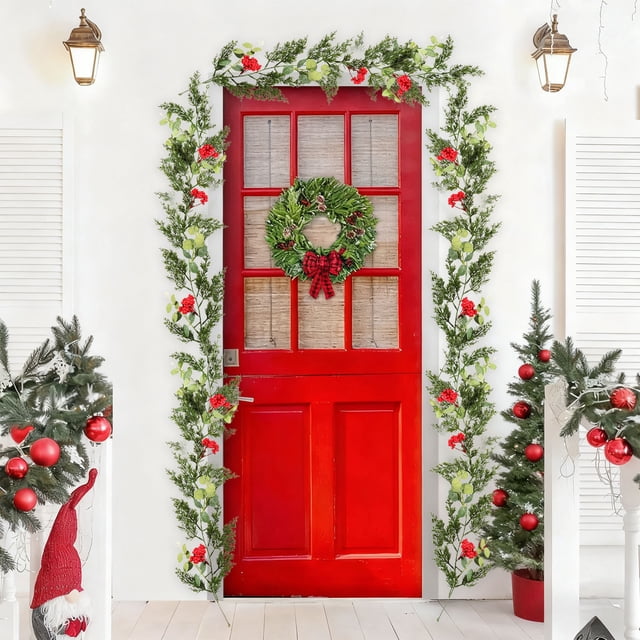 Guirnalda de hiedra artificial | Hojas de plástico verde realistas | Enredadera decorativa flexible y duradera para uso interior y exterior | Longitud de 72,83 pulgadas | Decoración elegante de