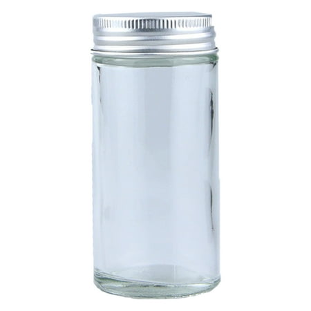 

Glass Mason Spice Jars Spice Containers with Silver Metal Caps and Pour/Sift Shaker Lids