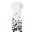 thumbnail image 4 of Gray Juniors Short Sleeve Dress Floral Graphic Loose Fit Dress Sun Dresses for Women V Neck Beach Casual Hawaiian Tropical Maxi Long Fall Summer Dress Button 2025 M, 4 of 4