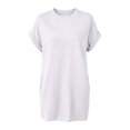 thumbnail image 3 of Bosfbaoi T Shirt Dresses for Women Crew Neck Rolled Short Sleeve Loose Casual Tunic Dress with Side Pockets, 3 of 9