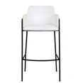 thumbnail image 4 of LeisureMod Axis Modern Bar Stool – Upholstered Bar Height Chairs with Footrest and Black Stainless Steel Base for Kitchen Island, Pub, or Home Bar Set of 2, 4 of 13