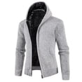thumbnail image 2 of Chaqueta tipo cárdigan de punto con cremallera y forro polar grueso para hombre de invierno, 2 of 5