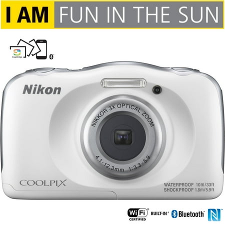 Nikon COOLPIX W100 13.2MP 1080P Digital Camera w/ 3x Zoom Lens, WiFi, SnapBridge