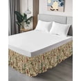 thumbnail image 4 of Rustic Botanical Wrap Around Bed Skirts for California King Bed 16" Drop,Bed Skirt with Adjustable Elastic Belt Dust Ruffle Bed Valance for Bedroom Hotel Vintage Floral Wildflower Bed Frame Cover, 4 of 7