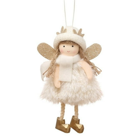 

Chicmine Elk Angel Doll Cute Hanging Fabric Christmas Plush Girl Doll Pendant for Festival