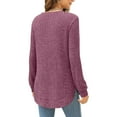 thumbnail image 6 of DDAPJ pyju Womens Ribbed Knit Sweaters Long Sleeve Crewneck Shirts Loose Fit Curved Hem Tunic Tops, 6 of 9
