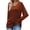 Brown, variant on Fesfesfes Coat for Women Solid Color Long Sleeve Flared Sleeve V-Neck Top T-Shirt Blouse