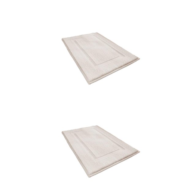 Toystoory Alfombra de baño hecha a mano exquisita de felpa para un cómodo paso a paso absorbente lavable parte inferior suave TPR Blanco 40*60cm 2Conjunto