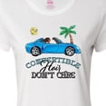 thumbnail image 4 of Inktastic Convertible Hair Don't Care with Black Hair and Blue Car Women's T-Shirt, 4 of 5