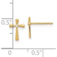 thumbnail image 4 of 14K Yellow Gold Madi K Polished Cz Cross Post Earrings (Width 6.6) (Length 9.4) - Jbsp, 4 of 5